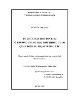Tổ chức dạy học địa lí 12 ở trường trung học phổ thông theo quan điểm sư phạm tương tác