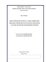 PHÂN TÍCH RỦI RO TÍN DỤNG VÀ MỘT SỐ BIỆN PHÁP                NHẰM HẠN CHẾ RỦI RO TẠI NGÂN HÀNG LIÊN DOANH  LÀO VIỆT CHI NHÁNH THÀNH PHỐ HỒ CHÍ MINH   