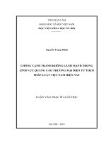 Chống cạnh tranh không lành mạnh trong lĩnh vực quảng cáo thương mại điện tử theo pháp luật việt nam hiện nay ( Luận văn thạc sĩ)