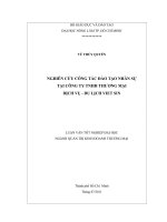 NGHIÊN CỨU CÔNG TÁC ĐÀO TẠO NHÂN SỰTẠI CÔNG TY TNHH THƯƠNG MẠI  DỊCH VỤ  DU LỊCH VIET SIN 