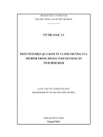 PHÂN TÍCH HIỆU QUẢ KINH TẾ VÀ MÔI TRƯỜNG CỦA MÔ HÌNH TRỒNG DÓ BẦU Ở HUYỆN HOÀI ÂN   TỈNH BÌNH ĐỊNH 