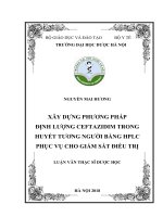 Xây dựng phương pháp định lượng ceftazidim trong huyết tương người bằng HPLC phục vụ cho giám sát điều trị 