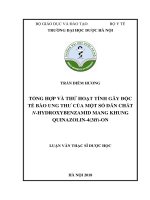 Tổng hợp và thử hoạt tính gây độc tế bào ung thư của một số dẫn chất n hydroxybenzamid mang khung quinazolin  4(3h) on 
