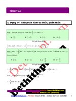 Câu hỏi trắc nghiệm môn toán 12   chương 3   nguyễn hàm, tích phân và ứng dụng   TÍCH PHÂN   file word có lời giải chi tiết image marked 