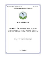 Nghiên cứu bào chế hạt acid 5   aminosalicylic giải phóng kéo dài 