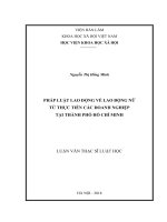 Pháp luật lao động về lao động nữ từ thực tiễn các doanh nghiệp tại thành phố hồ chí minh