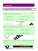 Câu hỏi trắc nghiệm môn toán 12   chương 3   nguyễn hàm, tích phân và ứng dụng   NGUYÊN hàm   file word có lời giải chi tiết image marked 