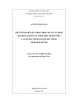 PHÂN TÍCH HIỆU QUẢ HOẠT ĐỘNG SẢN XUẤT KINH DOANH TẠI CÔNG TY TNHH MỘT THÀNH VIÊN   CAO SU DẦU TIẾNG HUYỆN DẦU TIẾNG TỈNH BÌNH DƯƠNG    