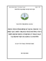 Phân tích tình hình sử dụng thuốc và hiệu quả điều trị đái tháo đường typ 2 trên bệnh nhân có bệnh lý thận mạn tại bệnh viện đa khoa xanh pôn 
