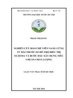 Nghiên cứu bào chế viên nang cứng từ bài thuốc ez hỗ trợ điều trị eczema và bước đầu xây dựng tiêu chuẩn chất lượng 