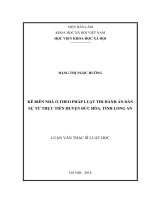 Kê biên nhà ở theo pháp luật thi hành án dân sự từ thực tiễn huyện đức hòa, tỉnh long an