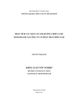PHÂN TÍCH CÁC NHÂN TỐ ẢNH HƯỞNG CHIẾN LƯỢC KINH DOANH TẠI CÔNG TY CỔ PHẦN THAN MIỀN NAM   