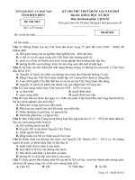đề thi thử môn Lịch Sử 2018