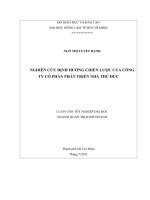 NGHIÊN CỨU ĐỊNH HƯỚNG CHIẾN LƯỢC CỦA CÔNG  TY CỔ PHẦN PHÁT TRIỂN NHÀ THỦ ĐỨC   