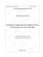 GIẢI PHÁP NỀN MÓNG CHO CÔNG TRÌNH XÂY DỰNG DÂN DỤNG KHU VỰC QUẬN LONG BIÊN