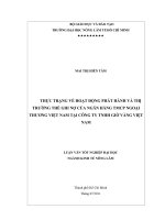 THỰC TRẠNG VỀ HOẠT ĐỘNG PHÁT HÀNH VÀ THỊ TRƯỜNG THẺ GHI NỢ CỦA NGÂN HÀNG TMCP NGOẠI  THƯƠNG VIỆT NAM TẠI CÔNG TY TNHH GIỜ VÀNG VIỆT NAM   