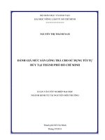 ĐÁNH GIÁ MỨC SẴN LÒNG TRẢ CHO SỬ DỤNG TÚI TỰ HỦY TẠI THÀNH PHỐ HỒ CHÍ MINH   