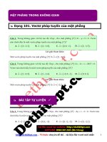 Câu hỏi trắc nghiệm môn toán hình học 12   chương 3   PP tọa độ trong không gian   mặt PHẲNG TRONG KHÔNG GIAN   file word có lời giải chi tiết image marked 