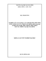 Nghiên cứu đến tỉ lệ đực cái ảnh hưởng đến khả năng sinh sản của thằn lằn bóng hoa trong điều kiện bán tự nhiên tại quảng bình 