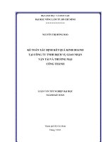 KẾ TOÁN XÁC ĐỊNH KẾT QUẢ KINH DOANH TẠI CÔNG TY TNHH DỊCH VỤ GIAO NHẬN  VẬN TẢI VÀ THƯƠNG MẠI CÔNG THÀNH 