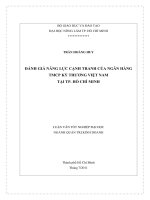 ĐÁNH GIÁ NĂNG LỰC CẠNH TRANH CỦA NGÂN HÀNG TMCP KỶ THƯƠNG VIỆT NAM  TẠI TP. HỒ CHÍ MINH  