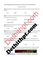 30 câu bài tập trắc nghiệm mặt nón   mặt trụ   mặt cầu   file word có đáp án image marked 