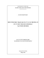 PHÂN TÍCH THỰC TRẠNG QUẢN LÝ VÀ CÁC PHƯƠNG ÁN XỬ LÝ CHẤT THẢI RẮN SINH HOẠT    TẠI TP HỒ CHÍ MINH  