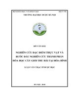 Nghiên cứu đặc điểm thực vật và bước đầu nghiên cứu thành phần hóa học cây giổi thu hái tại hòa bình 