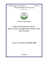Phân tích danh mục thuốc được sử dụng tại bệnh viện trung ương huế năm 2016 