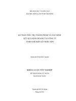 KẾ TOÁN TIÊU THỤ THÀNH PHẨM VÀ XÁC ĐỊNH KẾT QUẢ KINH DOANH TẠI CÔNG TY  TNHH CHẾ BIẾN GỖ TRIỀU SƠN     