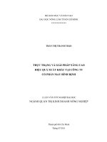 THỰC TRẠNG VÀ GIẢI PHÁP NÂNG CAO HIỆU QUẢ XUẤT KHẨU TẠI CÔNG TY  CỔ PHẦN MAY BÌNH ĐỊNH  