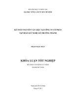 KẾ TOÁN NGUYÊN VẬT LIỆU TẠI CÔNG TY CỔ PHẦN  TẬP ĐOÀN KỸ NGHỆ GỖ TRƯỜNG THÀNH   