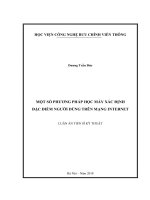 MỘT số PHƯƠNG PHÁP học máy xác ĐỊNH đặc điểm NGƯỜI DÙNG TRÊN MẠNG INTERNET ( Luận án tiến sĩ)