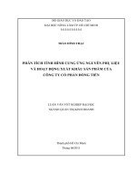 PHÂN TÍCH TÌNH HÌNH CUNG ỨNG NGUYÊN PHỤ LIỆU VÀ HOẠT ĐỘNG XUẤT KHẨU SẢN PHẨM CỦA   CÔNG TY CỔ PHẦN ĐỒNG TIẾN 