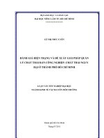   ĐÁNH GIÁ HIỆN TRẠNG VÀ ĐỀ XUẤT GIẢI PHÁP QUẢN LÝ CHẤT THẢI RẮN CÔNG NGHIỆP CHẤT THẢI NGUY  HẠI Ở THÀNH PHỐ HỒ CHÍ MINH   