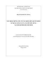XÁC ĐỊNH NHỮNG YẾU TỐ TÁC ĐỘNG ĐẾN QUYẾT ĐỊNH SỬ DỤNG XĂNG E5 CỦA NGƢỜI TIÊU DÙNG   TẠI THÀNH PHỐ HỒ CHÍ MINH 