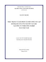 THỰC TRẠNG VÀ GIẢI PHÁP CẢI TIẾN CÔNG TÁC LẬP KẾ HOẠCH CUNG ỨNG NGUYÊN VẬT LIỆU   TẠI CÔNG TY TNHH CÔNG NGHIỆP  PLUS VIỆT NAM 