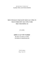 PHÂN TÍCH QUẢN TRỊ NGUỒN NHÂN LỰC CÔNG TY TRÁCH NHIỆM HỮU HẠN CÔNG NGHỆ  THỰC PHẨM ĐÔNG ÂU    