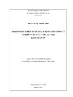 HOẠCH ĐỊNH CHIẾN LƯỢC HOẠT ĐỘNG CHO CÔNG TY CỔ PHẦN VẬN TẢI – THƯƠNG MẠI  KHÔI NGUYÊN  