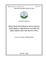 Phân tích tình hình sử dụng kháng sinh nhóm carbapenem tại một số khoa bệnh viện nhi trung ương 