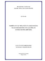   NGHIÊN CỨU SỰ THỎA MÃN CỦA KHÁCH HÀNG VỀ SẢN PHẨM ĐƯỜNG TÚI TẠI CÔNG TY  CỔ PHẦN ĐƯỜNG BIÊN HÒA  
