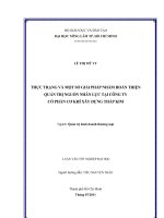  THỰC TRẠNG VÀ MỘT SỐ GIẢI PHÁP NHẰM HOÀN THIỆN  QUẢN TRỊ NGUỒN NHÂN LỰC TẠI CÔNG TY  CỔ PHẦN CƠ KHÍ XÂY DỰNG THÁP KIM   