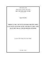 Nhiệm vụ thu, chi NSĐP theo luật NSNN năm 2015 từ thực tiễn quận phú nhuận, thành phố hồ chí minh ( Luận văn thạc sĩ)