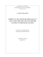 NGHIÊN CỨU VIỆC ÁP DỤNG HỆ THỐNG QUẢN LÝ  CHẤT LƯỢNG THEO TIÊU CHUẨN ISO 9001:2000   TẠI CÔNG TY TNHH MM XK TÂN CHÂU                                                                          