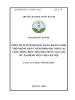 Phân tích tình hình sử dụng kháng sinh trên bệnh nhân viêm phổi mắc phải tại cộng đồng điều trị thận nhân tạo chu kỳ tại bệnh viện thận hà nội 