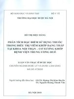 Phân tích đặc điểm sử dụng thuốc trong điều trị viêm khớp dạng thấp tại khoa nội thận   cơ xương khớp bệnh viện trung ương huế 