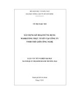 XÂY DỰNG KẾ HOẠCH ỨNG DỤNG  MARKETING TRỰC TUYẾN TẠI CÔNG TY   TNHH THẾ GIỚI CÔNG NGHỆ   