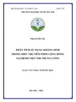 Phân tích sử dụng kháng sinh trong điều trị viêm phổi cộng đồng tại bệnh viện nhi trung ương 