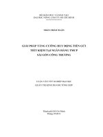 GIẢI PHÁP TĂNG CƯỜNG HUY ĐỘNG TIỀN GỬI  TIẾT KIỆM TẠI NGÂN HÀNG TMCP SÀI GÒN CÔNG THƯƠNG 