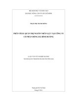 PHÂN TÍCH  QUẢN TRỊ NGUỒN NHÂN LỰC TẠI CÔNG TY CỔ PHẦN HỒNG HÀ BÌNH DƯƠNG    